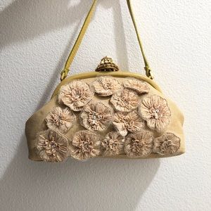 unique Valentino flower crystal pearl clutch